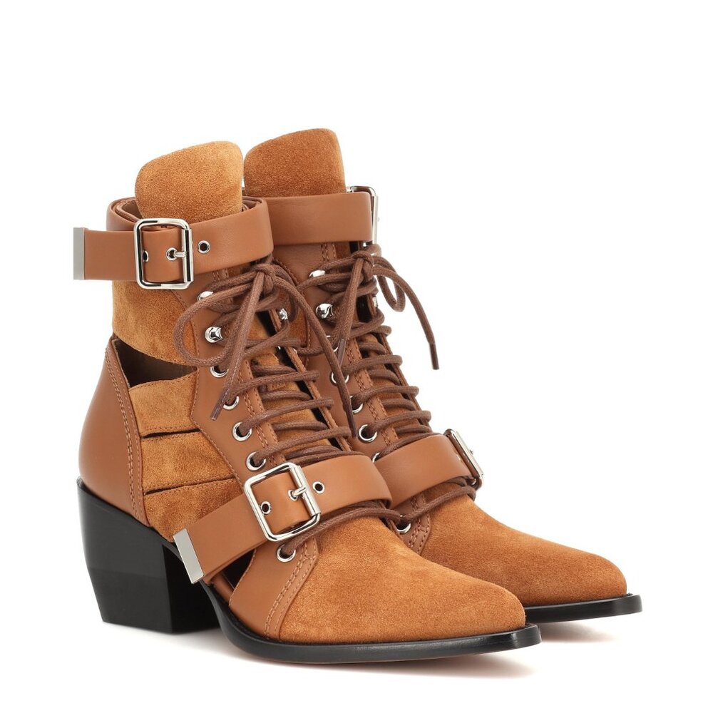 Chloe Rylie Boots in Tan Suede, size 41